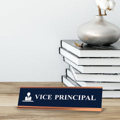 Vice Principal, Front Desk Gold Frame, Desk Sign (2x8")