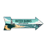 Arrow Shape Plus Outer Banks, North Carolina 12x4" Wall or Door Sign | Stylish Famous US Beach Souvenirs