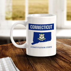 Designs ByLITA Connecticut: Constitution State 11oz Plastic or Ceramic Coffee Mug | State Pride Collection