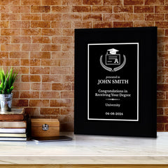 High School and College Graduation Customizable Black Frame Wooden Award Plaque | Easel Mount Option | Achievement and Recognition Personalizable Plaques