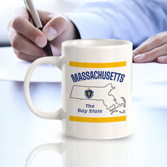 Designs ByLITA Massachusetts: The Bay State 11oz Plastic or Ceramic Coffee Mug | State Pride Collection