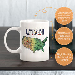 Designs ByLITA Utah: Life Elevated 11oz Plastic or Ceramic Coffee Mug | State Pride Collection
