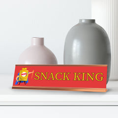 Snack King, Chips Gold Frame, Desk Sign (2x8“)