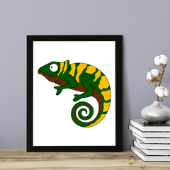 Designs ByLITA Chameleon, Wall Print Animals Art | Family Presents | Bedroom | Stylish Kindergarten Decor