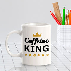 Designs ByLITA Caffeine King Office Workspace Home Family 11oz Plastic/Ceramic Coffee Mug