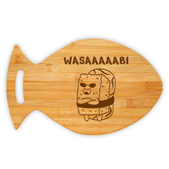 Wasaaaaabi 14 x 8.5" Fish Shape Cutting Board | Decorative Kitchen Accessory For Sushi Lovers