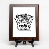 Everything Happens Right on Time Decorative Wall Plaque (Full Color) | Positive Affirmation Inspiration Décor