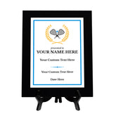 Racquetball Customizable Black Frame Wooden Award Plaque | Easel Mount Option | Achievement and Recognition Personalizable Plaques | Sports Award