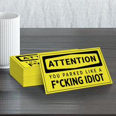 Attention You Parked Like a F*cking Idiot, Novelty Business Cards (Pack of 100)