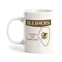 Designs ByLITA Illinois: Land of Lincoln 11oz Plastic or Ceramic Coffee Mug | State Pride Collection