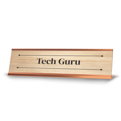 Tech Guru Rose Gold Frame Desk Sign (2x8") | Novelty Workplace and Home Office Decoration For Him
