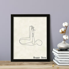 Happy Baby, FRAMED Print Yoga Wall Art