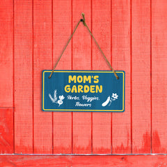 Mom's Garden Herbs, Veggies, Flowers 5x10 Hanging Plus Wall or Door Sign | Home Decor