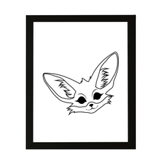 Designs ByLITA Fennec Fox Outlined version, Wall Print Animals Art | Family Presents | Bedroom | Stylish Kindergarten Decor