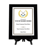 Rowing Customizable Black Frame Wooden Award Plaque | Easel Mount Option | Achievement and Recognition Personalizable Plaques
