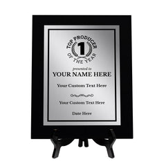 Top Producer of the Year Customizable Black Frame Award Plaque | Easel Mount Option | Achievement and Recognition Personalizable Plaques