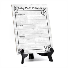 Baby Meal Planner Breakfast, Lunch, Dinner (bullet list) Wipe Dry Table Sign (6x8") Office And Home Reminders | Personal Schedule | No Pen Included