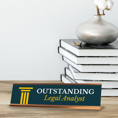 Outstanding Legal Analyst Gold Frame, Desk Sign (2x8")