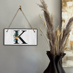 K Flower Decor 5x10 Hanging Wall or Door Sign | Alphabet Letter Room Decoration