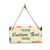 Boho Leaves Fall Design Custom 5 x 10" Hanging Wall or Door Sign | Rustic Twine | Personalized Home Decor | Boho Chic Design