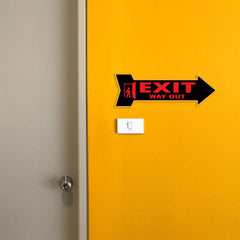 Arrow Shape Exit Way Out 12x4" Wall or Door Sign | Public Signage