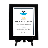 Swimming Customizable Black Frame Wooden Award Plaque | Easel Mount Option | Achievement and Recognition Personalizable Plaques