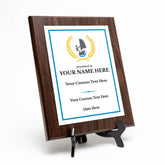 Sailing Customizable Wooden Award Plaque | Easel Mount Option | Achievement and Recognition Personalizable Plaques
