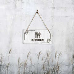 Kitchen 5x10 Hanging Plus Wall or Door Sign | Rustic Wood Sign