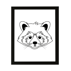 Designs ByLITA Red Panda Outlined version, Wall Print Animals Art | Family Presents | Bedroom | Stylish Kindergarten Decor