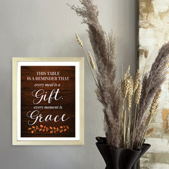 Designs ByLITA This Table Is A Reminder That Every Meal Is A Gift, Every Moment Is Grace, Framed Wall Art Print | Religious Church & Home Decor