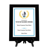 Sailing Customizable Black Frame Wooden Award Plaque | Easel Mount Option | Achievement and Recognition Personalizable Plaques