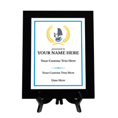 Sailing Customizable Black Frame Wooden Award Plaque | Easel Mount Option | Achievement and Recognition Personalizable Plaques