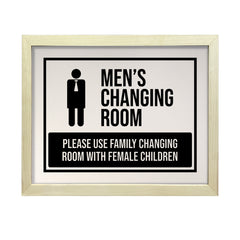 Designs ByLITA Men's Changing Room Please Use Family Changing Room With Female Children, Wall Print Art | Retail Store Decoration (Unframed or Framed)