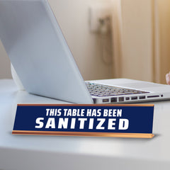 This Table Has Been Sanitized 2 x 10" Desk Sign | Office & Medical Rooms