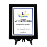 Kayaking Customizable Black Frame Wooden Award Plaque | Easel Mount Option | Achievement and Recognition Personalizable Plaques | Sports Award