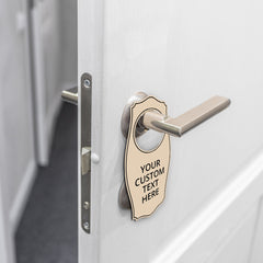 Custom Full Color With Your Logo Door Hangers (4 x 8") | Personalized Door Handle Signs for Homes and Businesses | Create Your Own Message