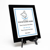 Middle Finger Novelty Funny Customizable Black Frame Award Plaque | Easel Mount Option | Funny Parody Achievement Personalizable Plaques