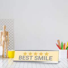 Signs ByLITA Best Smile Award, Silver Frame, Desk Sign (2x8")