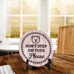 Signs ByLITA Round Don't Step On Toys Please Table Sign (5x5")