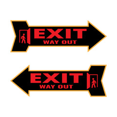 Arrow Shape Exit Way Out 12x4" Wall or Door Sign | Public Signage