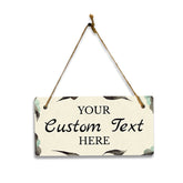 Boho Leaves Winter Design Custom 5 x 10" Hanging Wall or Door Sign | Rustic Twine | Personalized Home Decor | Boho Chic Design