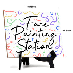 Signs ByLITA Face Painting Station Wedding Decoration Table Sign with Acrylic Stand (6x8“)