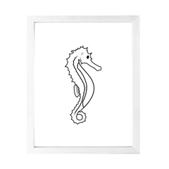 Designs ByLITA Seahorse Outlined version, Wall Print Animals Art | Family Presents | Bedroom | Stylish Kindergarten Decor