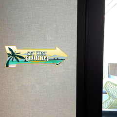 Arrow Shape Plus Key West, Florida 12x4" Wall or Door Sign | Stylish Famous US Beach Souvenirs