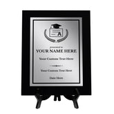 High School and College Graduation Customizable Black Frame Wooden Award Plaque | Easel Mount Option | Achievement and Recognition Personalizable Plaques