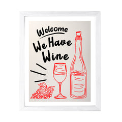 Designs ByLITA Welcome We Have Wine, Wall Print Art | Retro Kitchen Decoration