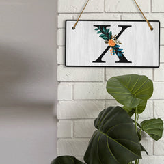 X Flower Decor 5x10 Hanging Wall or Door Sign | Alphabet Letter Room Decoration