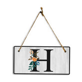 H Flower Decor 5x10 Hanging Wall or Door Sign | Alphabet Letter Room Decoration