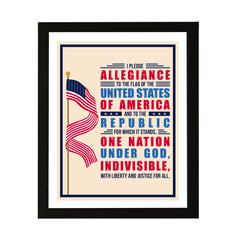 Designs ByLITA I pledge allegiance to the Flag of the United States of America, and to the Republic for which it stands, Wall Print Art | USA Patriotic Decoration (Unframed or Framed)