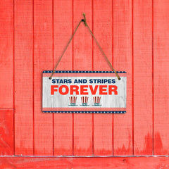 Stars And Stripes Forever 5x10 Hanging Plus Wall or Door Sign | USA Home Décor